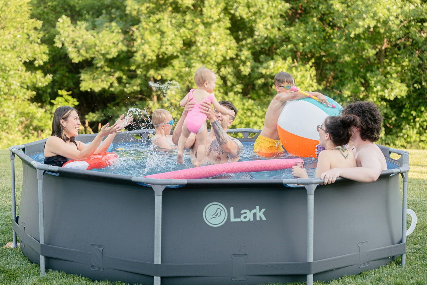 Lark 10' x 30" Fiber Fit Frame Pool with 530-Gallon Filter Pump