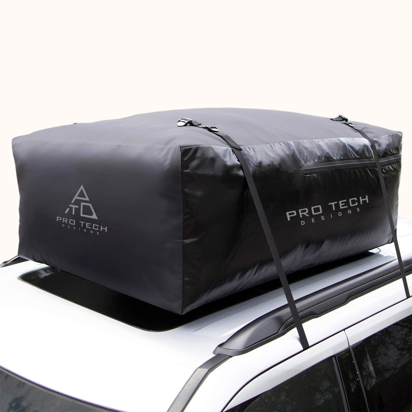 Voyager - 18 Cubic Feet Waterproof Rooftop Cargo Carrier for Top of Vehicle, Attaches With or Without Roof Rack
