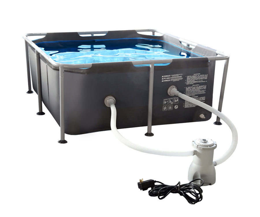 Lark 5' Square Metal Frame Splash Pool with 530 gallon Filtration Pump
