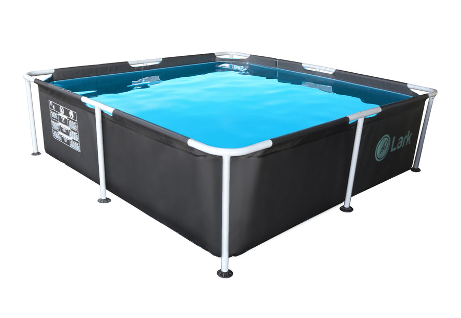 Lark 7' Square Metal Frame Splash Pool with 530 gallon Filtration Pump