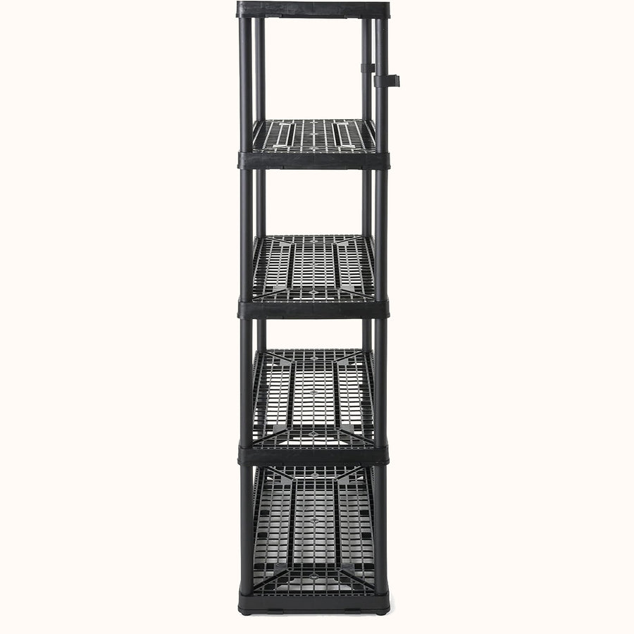 Gracious Living 5 Shelf 72 ft x 36 inch x 18 inch Fixed Height Ventilated Heavy Duty Shelving Unit Organizer System for Home, Garage, Basement, and Laundry, Black