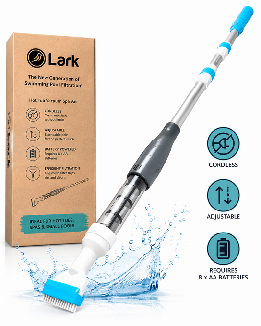 Lark Hot Tub Vacuum Spa Vac - Adjustable Length, Requires 8 x AA Batteries, Spa Vacuum for Hot Tub Cleaning, Efficient and User-Friendly, Ideal for Home and Professional Use
