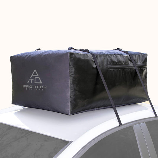 Voyager - 10 Cubic Feet Waterproof Rooftop Cargo Carrier for Top of Vehicle, Attaches With or Without Roof Rack