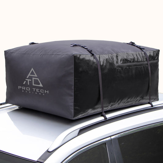 Voyager - 15 Cubic Feet Waterproof Rooftop Cargo Carrier for Top of Vehicle, Attaches With or Without Roof Rack