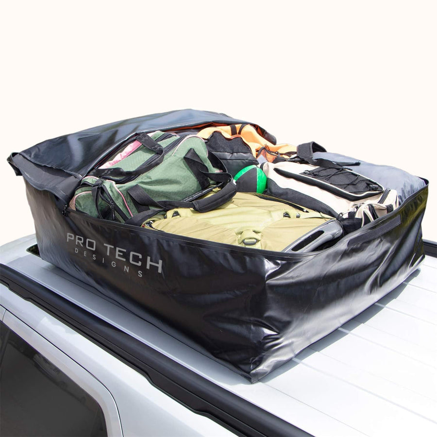 Voyager - 18 Cubic Feet Waterproof Rooftop Cargo Carrier for Top of Vehicle, Attaches With or Without Roof Rack