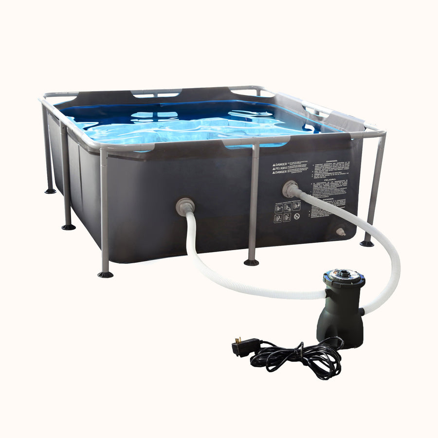 Lark 5' Square Metal Frame Splash Pool with 530 gallon Filtration Pump